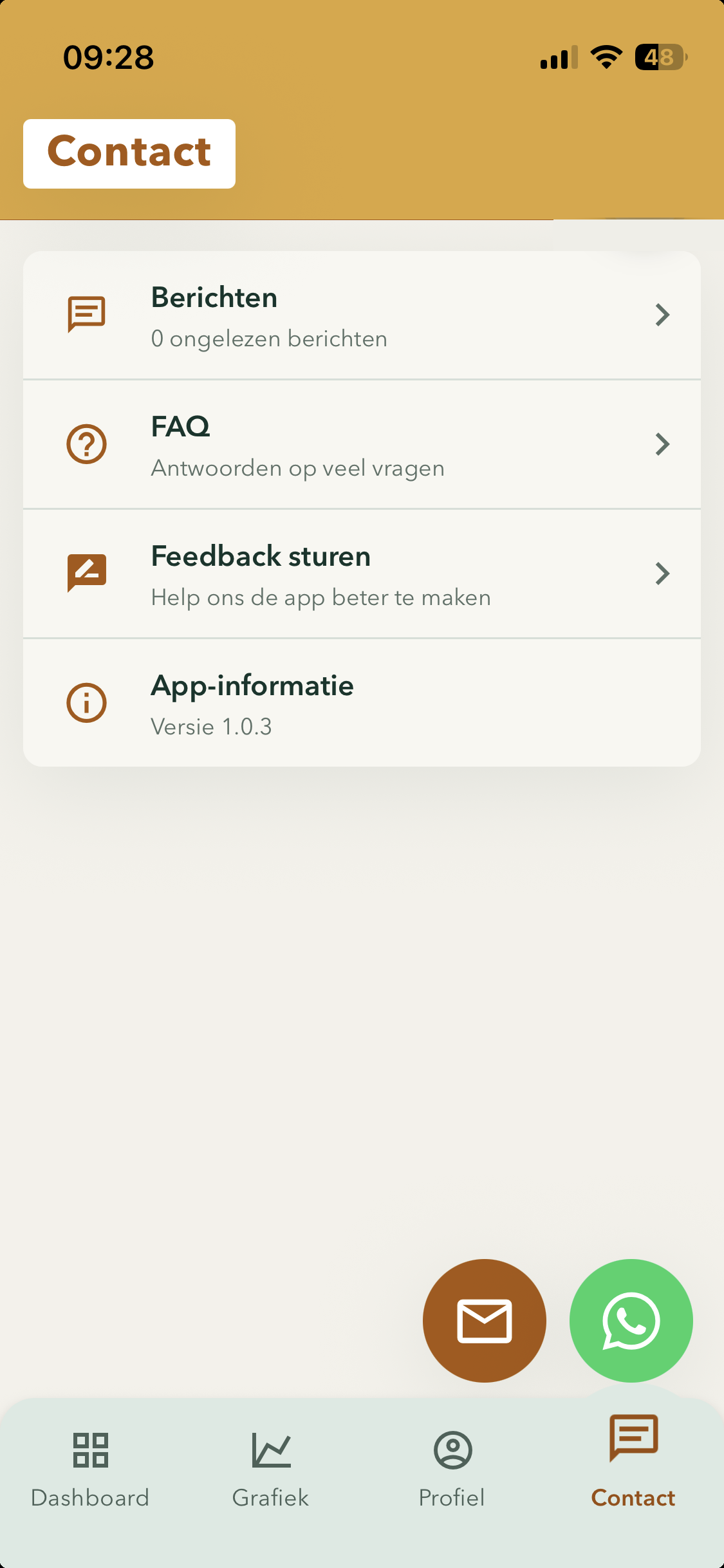 Wocozon smartphone app - Contact